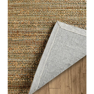 Homeroots 8' X 10' Green Abstract Hand Woven Non Skid Area Rug Natural,Smoke Green Jute 516053