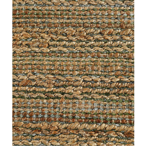 Homeroots 8' X 10' Green Abstract Hand Woven Non Skid Area Rug Natural,Smoke Green Jute 516053