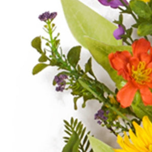 Homeroots 22" Green And Yellow Artificial Summer Sunflower Wreath  Polyester 516078