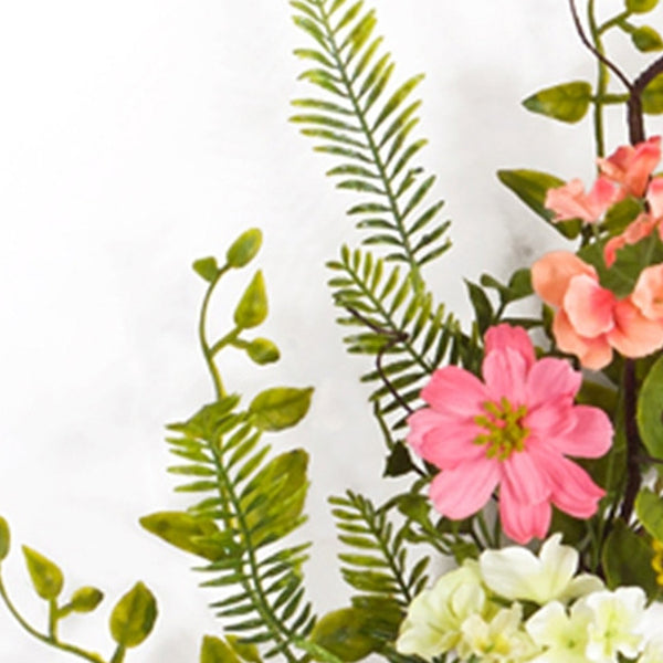 Homeroots 27" Pink And Green Spring Berry Artificial Wreath  Polyester 516079