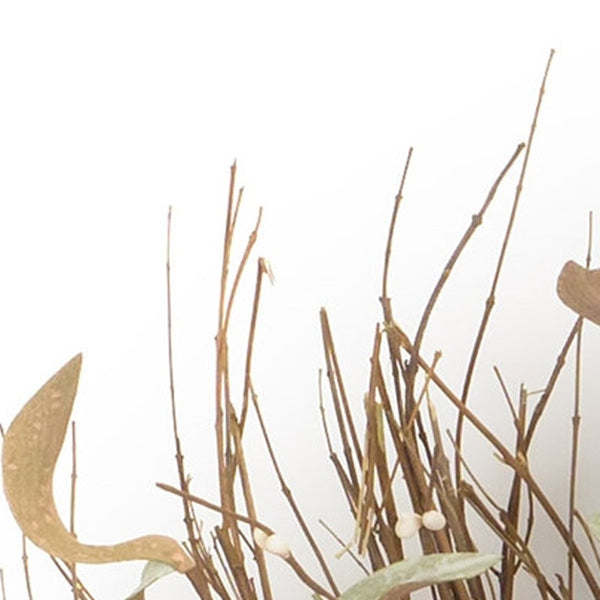 Homeroots 28" Green And White Artificial Cotton Wreath  Styrofoam 516082