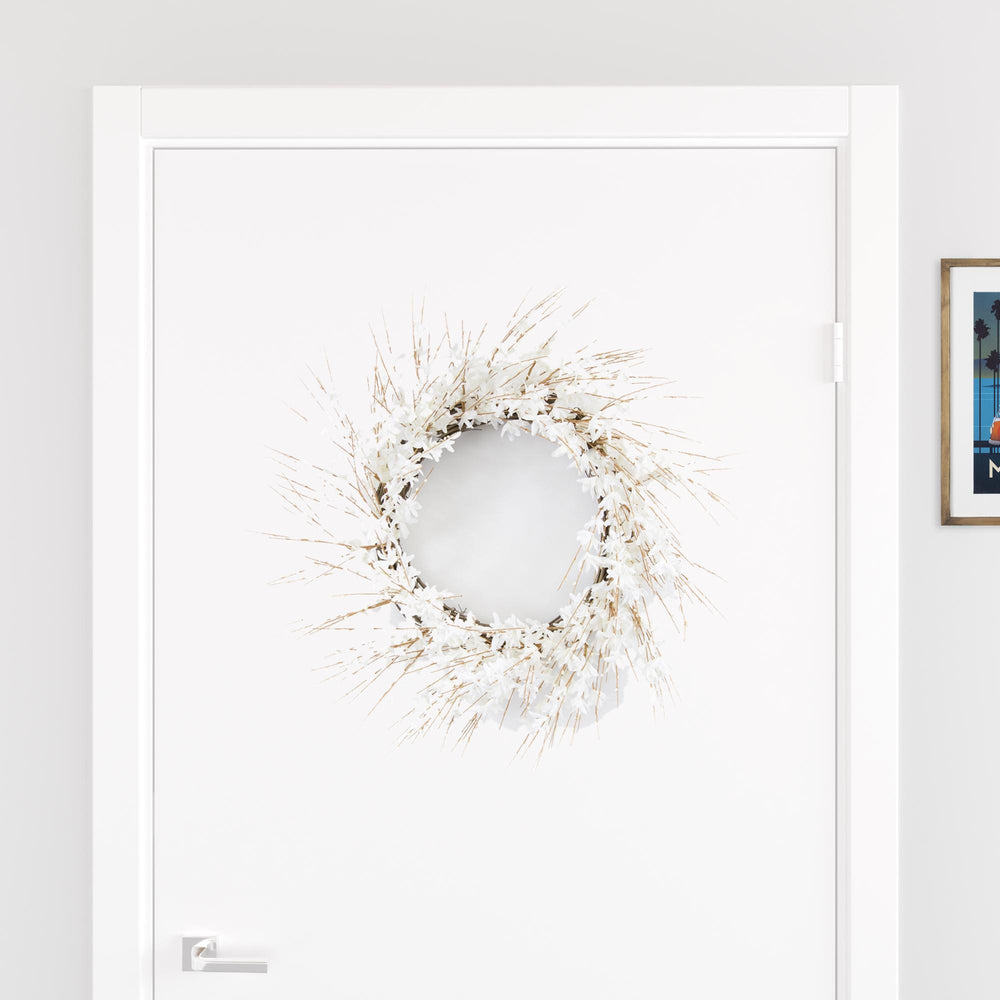 Homeroots 25" Brown And White Artificial Mixed Assortment Wreath  Polyester 516088