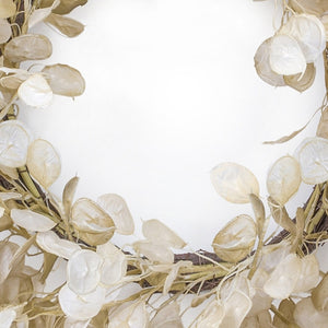 Homeroots 33" Beige And Brown Artificial Eucalyptus Wreath  Polyester 516095