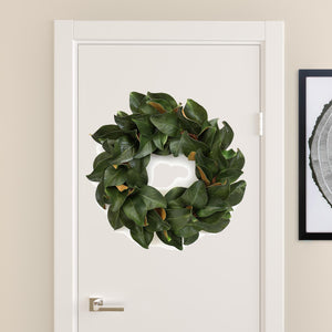 Homeroots 24" Green And Brown Artificial Magnolia Wreath  Styrofoam 516099