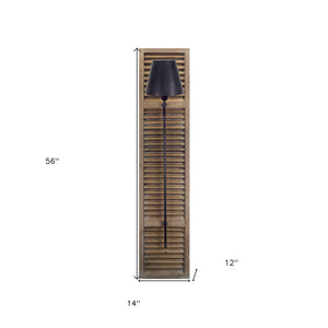 Homeroots Shaded Wood Ceiling Light With Black Shades   516117