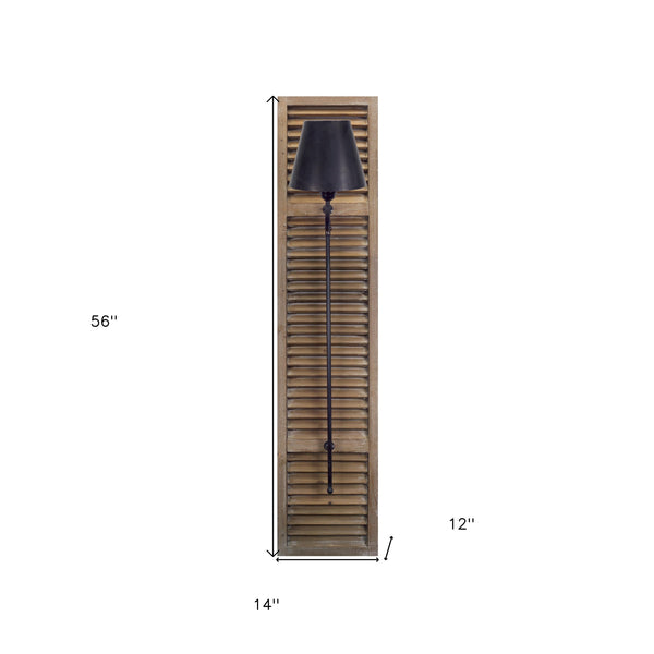 Homeroots Shaded Wood Ceiling Light With Black Shades   516117