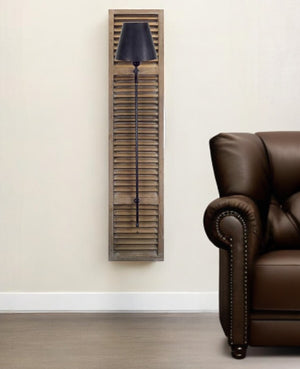 Homeroots Shaded Wood Ceiling Light With Black Shades   516117