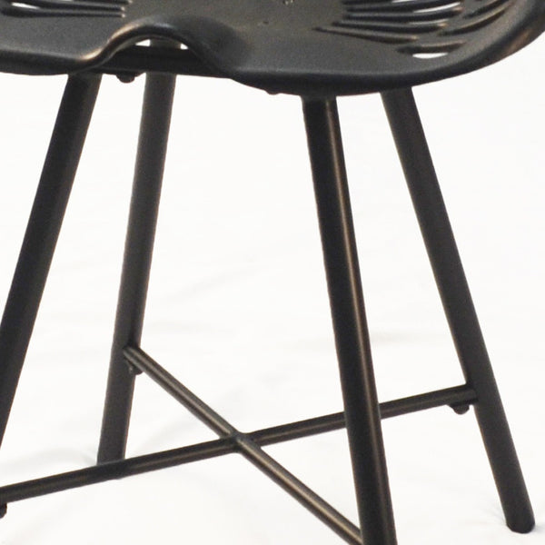 Homeroots 18" Black Iron Backless Bar Chair   516126
