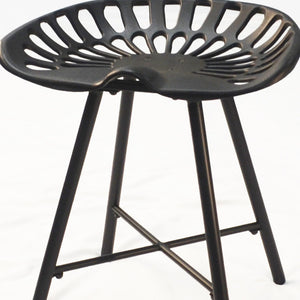 Homeroots 18" Black Iron Backless Bar Chair   516126