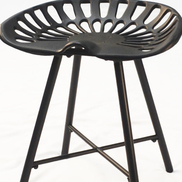 Homeroots 18" Black Iron Backless Bar Chair   516126