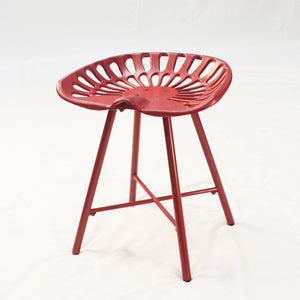Homeroots 18" Red Iron Backless Bar Chair   516128