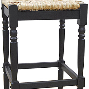 Homeroots 29" Natural And Black Solid Wood Backless Bar Height Bar Chair   516143