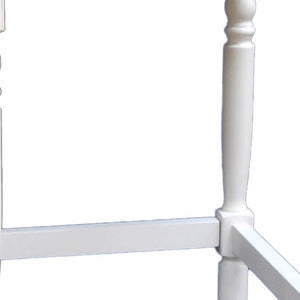 Homeroots 29" Natural And Antiqued White Solid Wood Backless Bar Height Bar Chair   516145