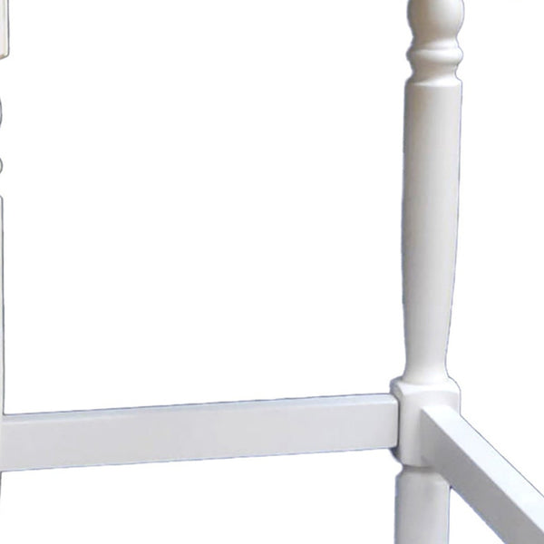 Homeroots 29" Natural And Antiqued White Solid Wood Backless Bar Height Bar Chair   516145