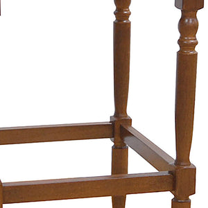 Homeroots 29" Natural And Brown Solid Wood Backless Bar Height Bar Chair   516147