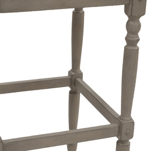 Homeroots 29" Natural And Gray Solid Wood Backless Bar Height Bar Chair   516148