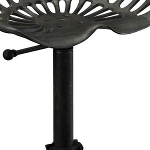 Homeroots 23" Black Iron Backless Adjustable Height Bar Chair   516149