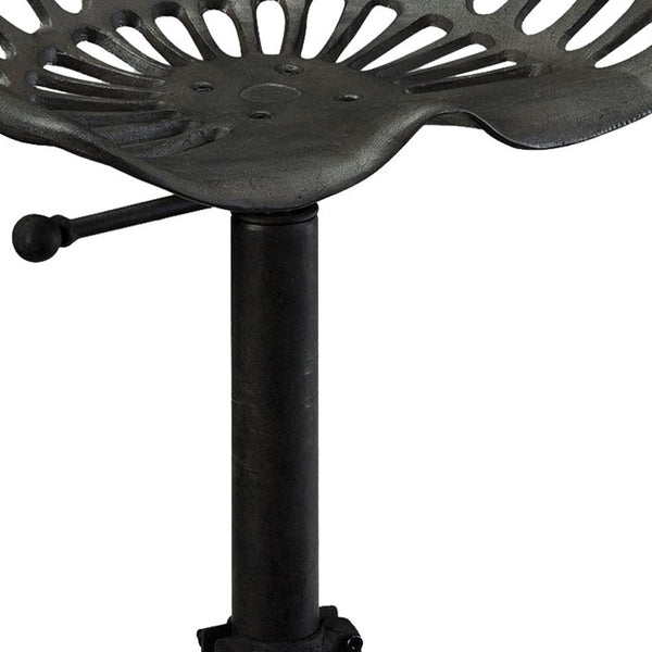 Homeroots 23" Black Iron Backless Adjustable Height Bar Chair   516149