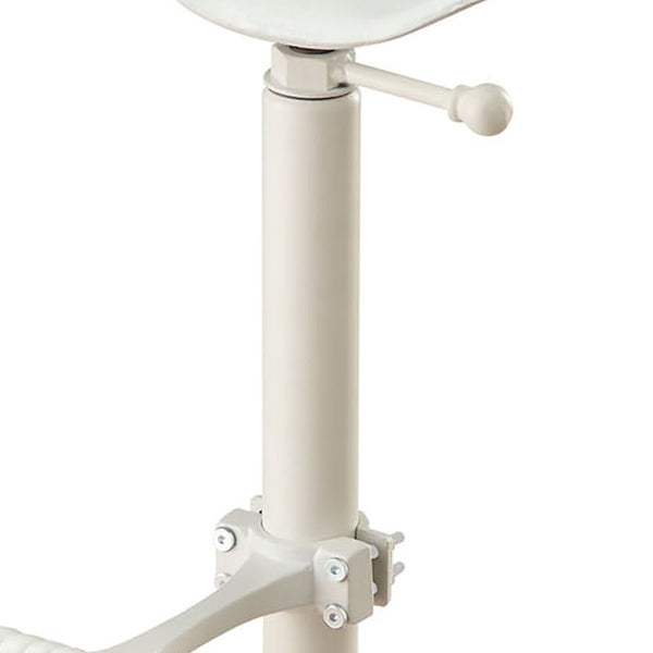 Homeroots 23" White Iron Backless Adjustable Height Bar Chair   516153