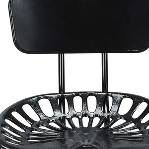 Homeroots 37" Black Iron Low Back Bar Height Bar Chair   516154