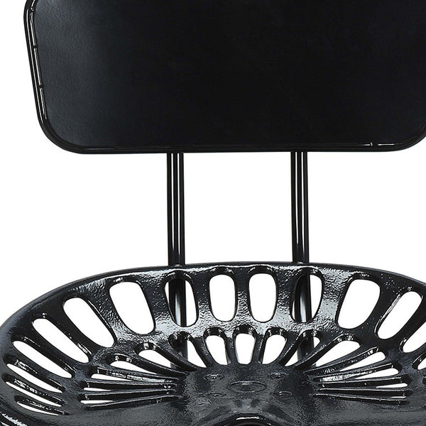 Homeroots 37" Black Iron Low Back Bar Height Bar Chair   516154