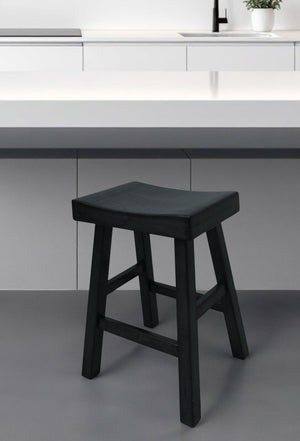 Homeroots 25" Solid Wood Backless Counter Height Bar Chair   516166