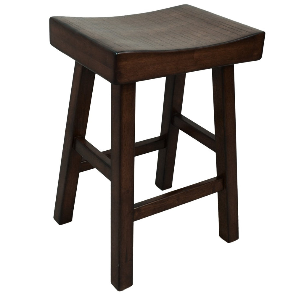 HomeRoots 25" Espresso Solid Wood Backless Bar Chair – Modern Comfort & Style for Your Kitchen or Home Bar 516168