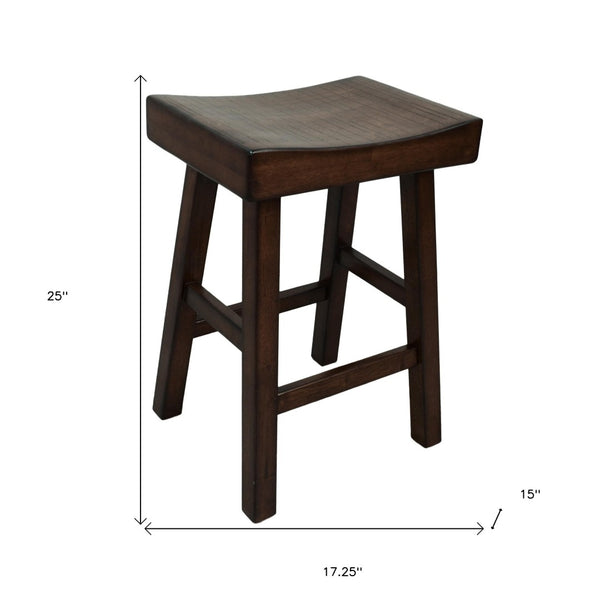 HomeRoots 25" Espresso Solid Wood Backless Bar Chair – Modern Comfort & Style for Your Kitchen or Home Bar 516168