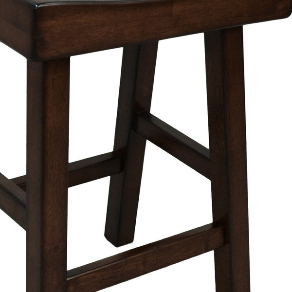 HomeRoots 25" Espresso Solid Wood Backless Bar Chair – Modern Comfort & Style for Your Kitchen or Home Bar 516168