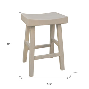 Homeroots 25" Solid Wood Backless Counter Height Bar Chair   516169