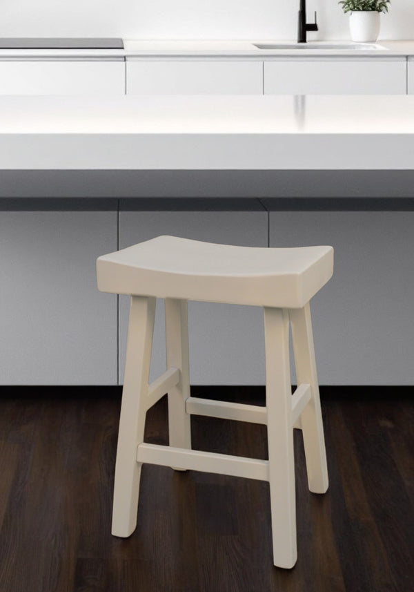 Homeroots 25" Solid Wood Backless Counter Height Bar Chair   516169