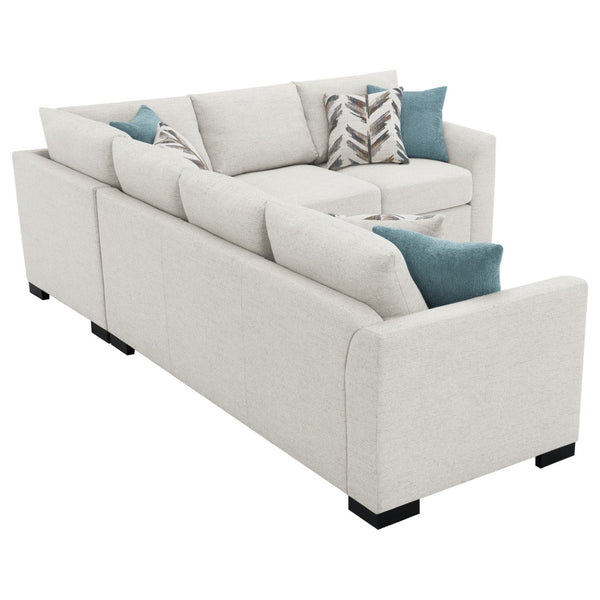 English Elm Radison Greige Fabric Sleeper Sectional with Hidden Pull-out Bed for Living Rooms B062S01405