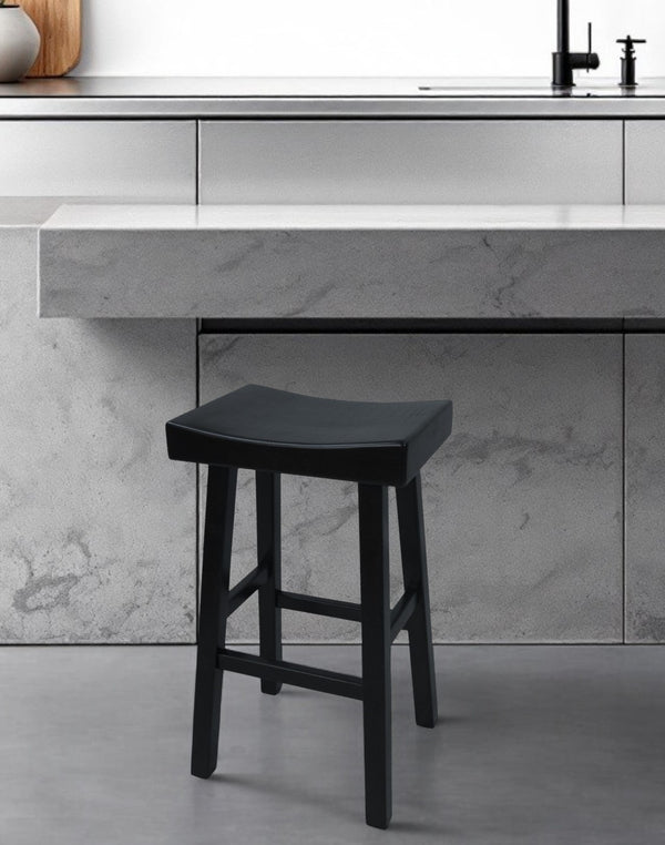 Homeroots 30" Solid Wood Backless Bar Height Bar Chair   516170