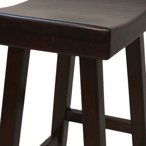 Homeroots 30" Espresso Solid Wood Backless Bar Height Bar Chair   516172