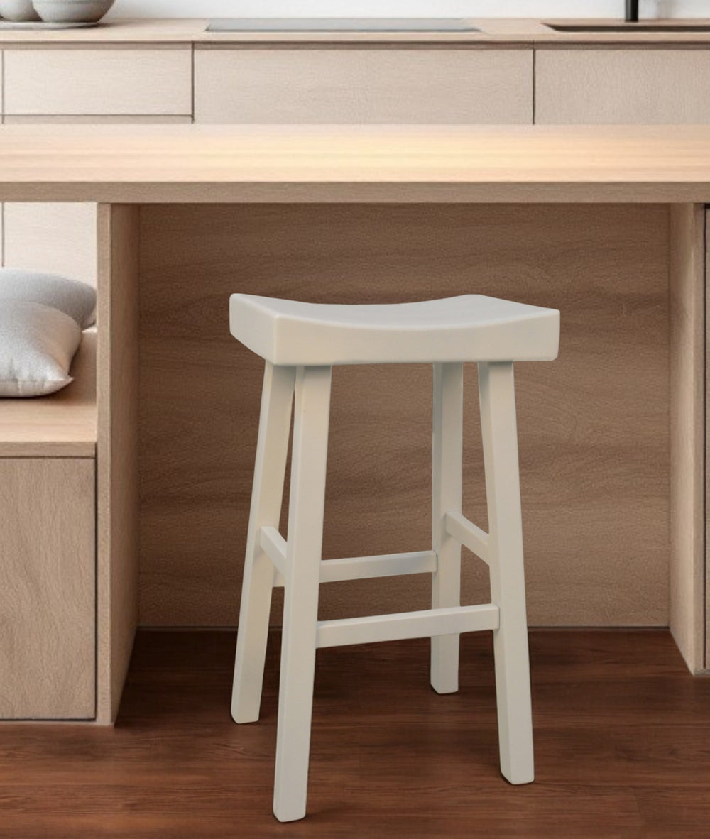 Homeroots 30" Solid Wood Backless Bar Height Bar Chair   516173