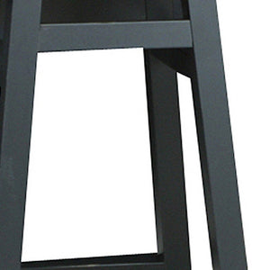 Homeroots 24" Black Solid Wood Backless Counter Height Bar Chair   516189