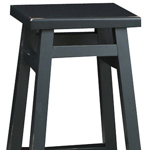 Homeroots 24" Black Solid Wood Backless Counter Height Bar Chair   516189