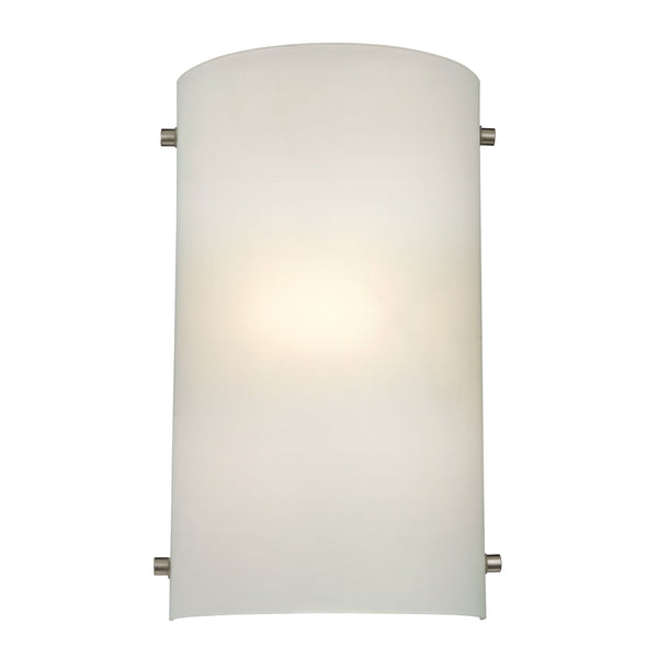 Thomas Lighting Arc Brushed Nickel Wall Sconce with Frosted Glass for Hallway or Dining Room 5161WS/99