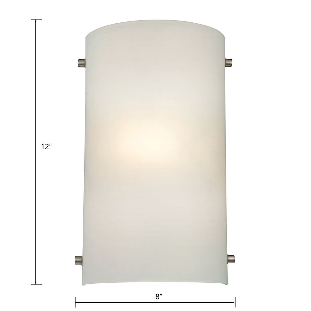 Thomas Lighting Arc Brushed Nickel Wall Sconce with Frosted Glass for Hallway or Dining Room 5161WS/99