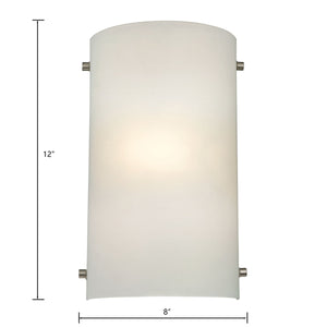 Thomas Lighting Arc Brushed Nickel Wall Sconce with Frosted Glass for Hallway or Dining Room 5161WS/99