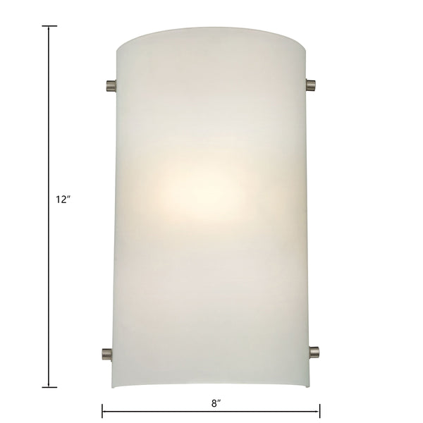 Thomas Lighting Arc Brushed Nickel Wall Sconce with Frosted Glass for Hallway or Dining Room 5161WS/99