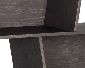 Sunpan Jude Bookcase – Bold Contemporary Design with Staggered Shelving for Stylish Storage Solutions Charcoal Grey