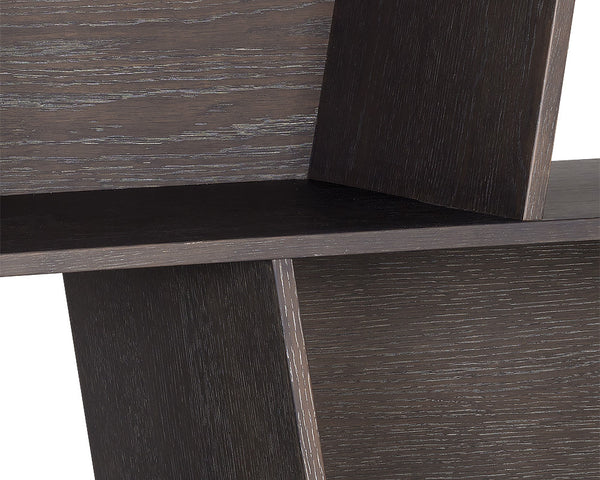 Sunpan Jude Bookcase – Bold Contemporary Design with Staggered Shelving for Stylish Storage Solutions Charcoal Grey