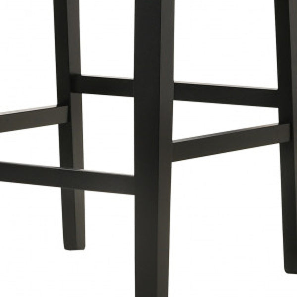 Homeroots Set Of Two 42" Charcoal And Espresso Solid Wood Bar Chairs   516207