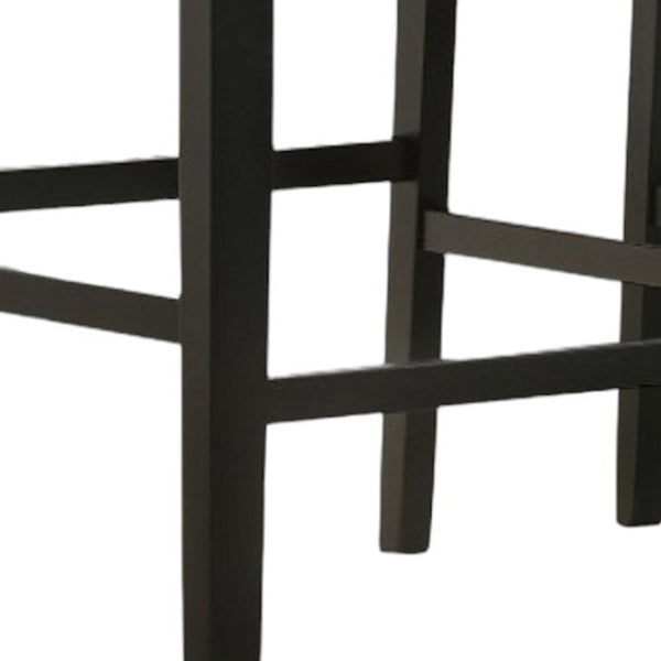 Homeroots Set Of Two 42" Fawn And Espresso Iron Bar Chairs   516208