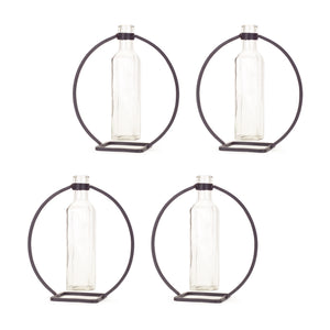 Homeroots Set Of Four Gray Round Metal Wall Vase  Metal 516219