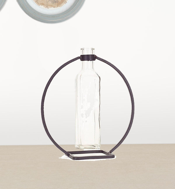 Homeroots Set Of Four Gray Round Metal Wall Vase  Metal 516219