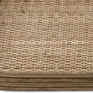 Homeroots Set Of Two Brown Rattan Serving Tray With Handles   516316