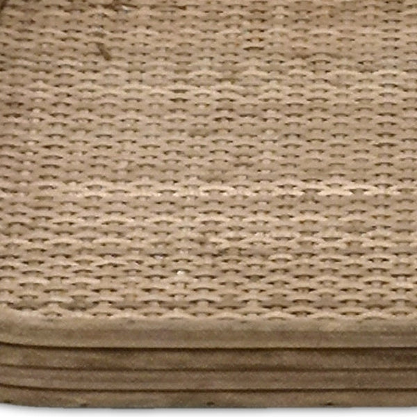 Homeroots Set Of Two Brown Rattan Serving Tray With Handles   516316