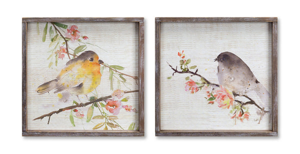 Homeroots Set Of Two 17" X 2" Brown Bird Wood Framed Art  Wood 516336